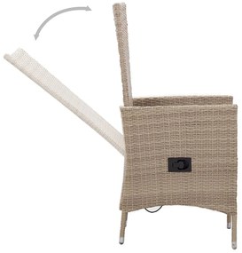 vidaXL Σετ Τραπεζαρίας Κήπου 5 Τεμαχίων Μπεζ με Μαξιλάρια