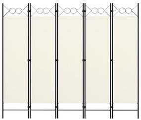 Διαχωριστικό Δωματίου με 5 Πάνελ Λευκό 200 x 180 εκ. - Λευκό