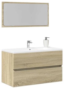 vidaXL Ντουλάπι Μπάνιου με Καθρέφτη Sonoma δρυς 80x38,5x45 εκ.