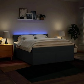 Κρεβάτι Boxspring με Στρώμα Μπλε 180x200 εκ. Υφασμάτινο - Μπλε