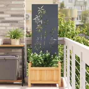 vidaXL Οθόνη Ιδιωτικότητας Κήπου Floral Ανθρακί 50 x 140 εκ