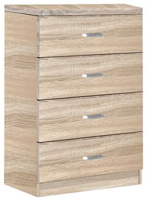 Συρταριέρα Killian pakoworld με 4 συρτάρια sonoma 80x40x80εκ (1 τεμάχια)