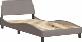 vidaXL Κρεβάτι με Στρώμα Dover Taupe 100 x 200 εκ. Υφασμάτινο