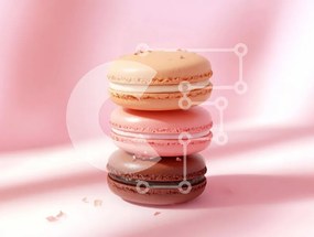 Σετ των 2 Intra Συλλεκτικό Ξύλινο Παζλ Plywood 4mm - Στοιβαγμένα μακαρόν σε ροζ φόντο Σε Ξύλινο Κουτί - Διαστάσεις: 10x10 cm – 25 κομμάτια