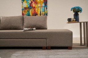 Corner Sofa-Bed Aly Arzilla Right - Brown Brown