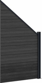 vidaXL Πάνελ Φράχτη 3 pcs WPC και Αλουμίνιο Μαύρο