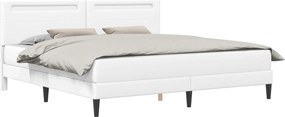 vidaXL Σκελετός Κρεβατιού με κεφαλάρι Λευκό 180 x 200 cm Τεχνητό Δέρμα