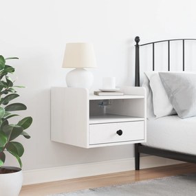 vidaXL Κομοδίνο Λευκό 38 x 36 x 29.5 εκ Συμπαγές ξύλο πεύκου