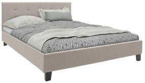 Κρεβάτι Mago διπλό ύφασμα εκρού 150x200εκ 157x213x88 εκ.