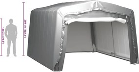 vidaXL Τέντα Αποθήκευσης Γκρι 370 x 370 εκ. Ατσάλινη