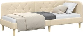 vidaXL Κρεβάτι Γωνίας Κρεμ 80 x 200 cm ύφασμα