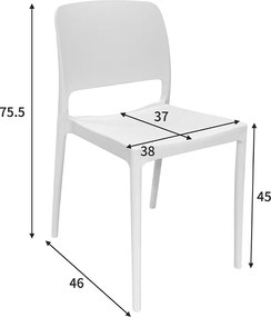 Καρέκλα Fenxy pakoworld pp σε λευκή απόχρωση 38x42x77εκ