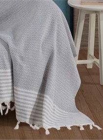 Stewehome Κάλυμμα πολυθρόνας από βαμβάκι με φούντες 150x180 cm