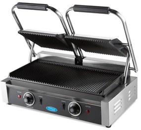 Contact Grill - Grooved - Double Grill Plate - 2 x 22cm