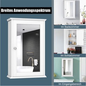 Καθρέπτης Μπάνιου με Ντουλάπι 34 x 15 x 53 cm Costway BA8033WH