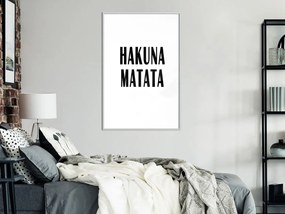 Αφίσα - Hakuna Matata - 30x45 - Μαύρο - Με πασπαρτού