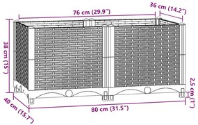 vidaXL Ζαρντινιέρα 80 x 40 x 38 εκ. από Πολυπροπυλένιο