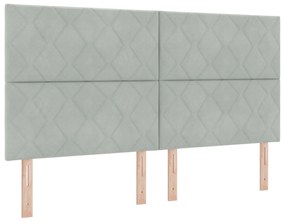 vidaXL κεφαλάρι  – 180cm βελούδο σε ανοιχτό γκρι με σχέδιο διαμαντιών