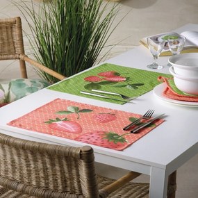 Σουπλά June (Σετ 4τμχ) Pink-Green Kentia 33x45cm Cotton-Polyester