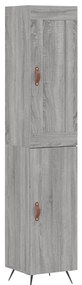 vidaXL Μπουφές Sonoma Γκρι 34,5 x 34 x 180 εκ. από Επεξεργασμένο Ξύλο