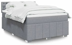 ΚΡΕΒΑΤΙ BOXSPRING ΜΕ ΣΤΡΩΜΑ ΑΝΟΙΧΤΟ ΓΚΡΙ 140X200 ΕΚ. ΥΦΑΣΜΑΤΙΝΟ 3287105