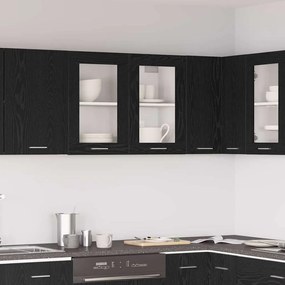 vidaXL Κρεμαστό ντουλάπι με ράφι Lyon Μαύρη Οξυά 80 x 31 x 60 εκ