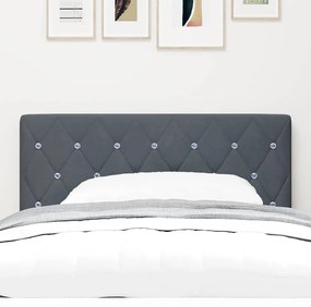 vidaXL Κεφαλάρι LED με φώτα λωρίδας LED Σκούρο γκρι 90 cm Βελούδο
