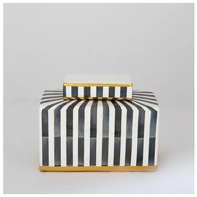 Βάζο Με Καπάκι Κεραμικό Μπλε &amp; Μαύρο 20.5x9x16cm 752-20098 Estheti-752-20098-Μπλε 752-20098