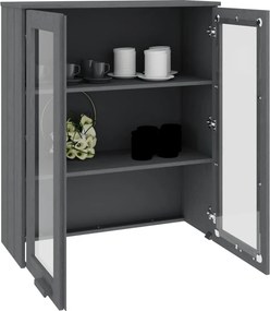 vidaXL Πάνω Μέρος Ντουλαπιού HAMAR Γκρι 85x35x100 εκ. Μασίφ Πεύκο