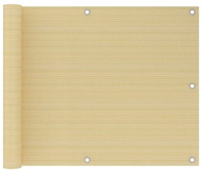 vidaXL Διαχωριστικό Βεράντας Μπεζ 75 x 300 εκ. από HDPE
