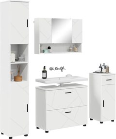 vidaXL Σετ Επίπλων Μπάνιου 4 τμχ. Λευκό 35 x 30 x 192 εκ