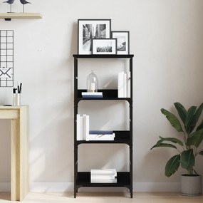 vidaXL Βιβλιοθήκη Μαύρη Βελανιδιά 50x33x117,5 εκ. Επεξεργασμένο ξύλο και Χάλυβας