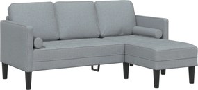 vidaXL Σετ Καναπέ με μαξιλάρι 2 pcs Ανοιχτό γκρι Πολυεστέρας