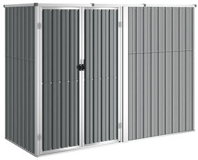 vidaXL Αποθήκη Εργαλείων Κήπου Γκρι 225 x 89 x 161 εκ. Γαλβαν. Ατσάλι