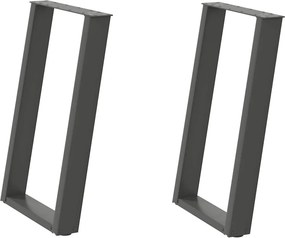 vidaXL Πόδια Τραπεζαρίας σε Σχήμα U 2 τεμ. Ανθρακί 60x(72-73) εκ. Ατσάλι