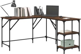 vidaXL Γραφείο Καφέ Δρυς 139x139x75 εκ. από Επεξεργασμένο Ξύλο