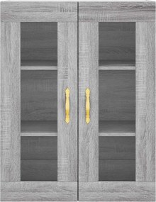 vidaXL Ντουλάπι Γκρι Sonoma 69,5 x 34 x 180 εκ. Επεξεργασμένο Ξύλο