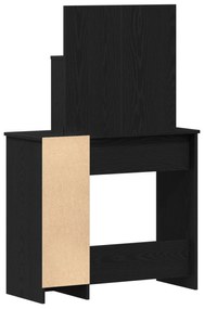 vidaXL Μαύρο Τραπεζάκι με Καθρέφτη - 86,5 x 35 x 136 εκ