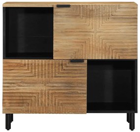 vidaXL Sideboard καφέ 80x33x75 cm μασίφ ξύλο Mango