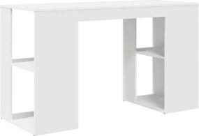 vidaXL Γραφείο με ράφι Λευκό 130 x 50.5 x 75 εκ Επεξεργασμένο ξύλο