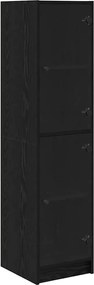 vidaXL Highboard Μαύρη Οξυά 35 x 37 x 142 εκ Επεξεργασμένο ξύλο