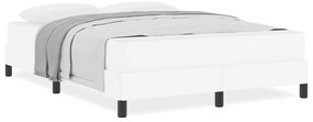 vidaXL Κρεβάτι Άλλο Καθαρό Λευκό 140 x 190 cm Τεχνητό δέρμα