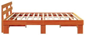 vidaXL Σκελετός Κρεβατιού με κεφαλάρι Καφέ 200 x 200 cm