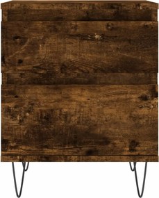 vidaXL Κομοδίνα 2 τεμ. Καπνιστή Δρυς 40 x 35 x 50 εκ. Επεξεργ. Ξύλο