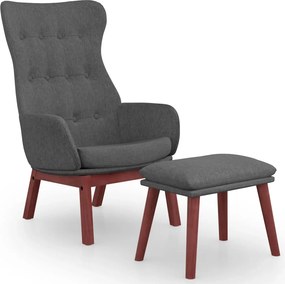 vidaXL Πολυθρόνα Relax Σκούρο Γκρι Υφασμάτινη με Υποπόδιο