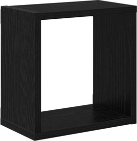 vidaXL Ράφια Τοίχου με ράφι Επιτοίχιο Μαύρη Οξυά Επεξεργασμένο ξύλο