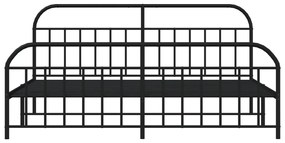 vidaXL Πλαίσιο Κρεβατιού με Κεφαλάρι&Ποδαρικό Μαύρο 193x20 εκ. Μέταλλο