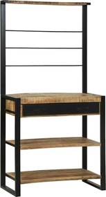 vidaXL Ράφι κουζίνας Καφέ και Μαύρο 80 x 40 x 160 cm