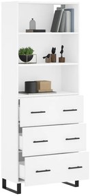 vidaXL Ντουλάπι Λευκό 69,5x34x180 εκ. από Επεξεργασμένο Ξύλο