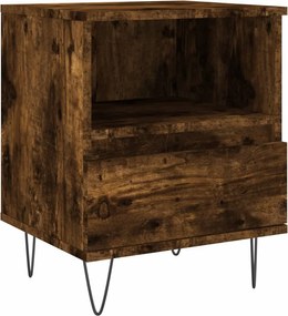 vidaXL Κομοδίνα 2 τεμ. Καπνιστή Δρυς 40 x 35 x 50 εκ. Επεξεργ. Ξύλο
